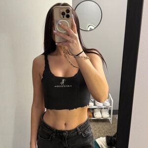 Forever 21 Black Cowgirl Crop Top